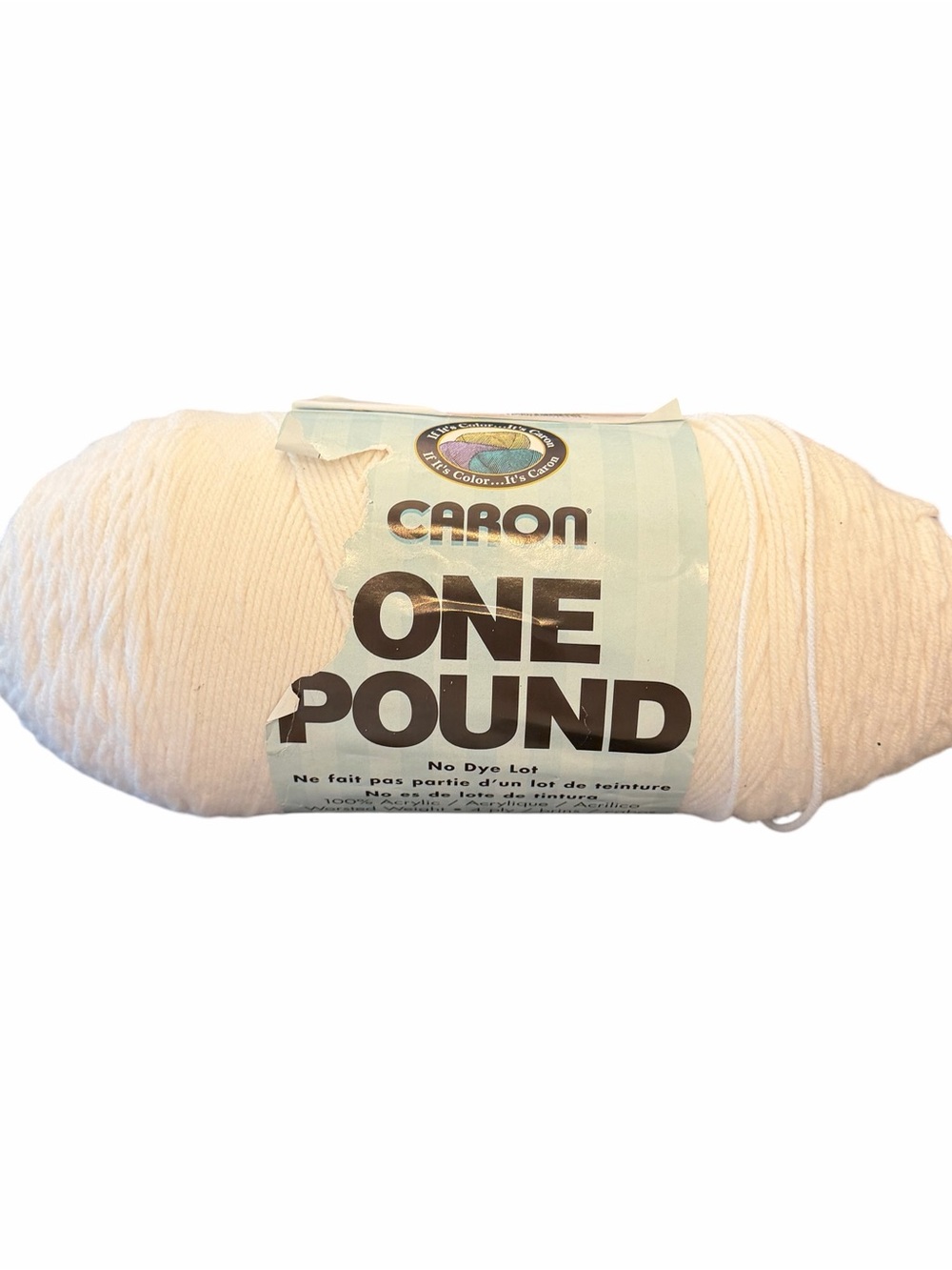 Caron One Pound Yarn 100% Acrylic White 501 NEW Knit Crochet Crafts Project